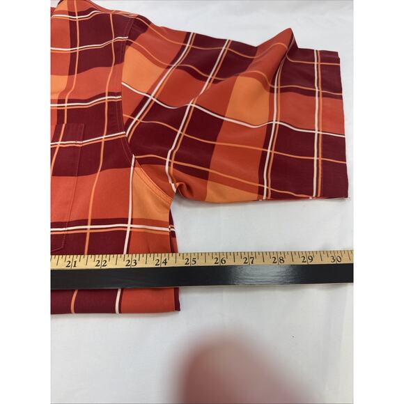 Snoop Dogg Clothing Company Button Down Street Shirt Men's L Orange Plaid - Picture 7 of 8